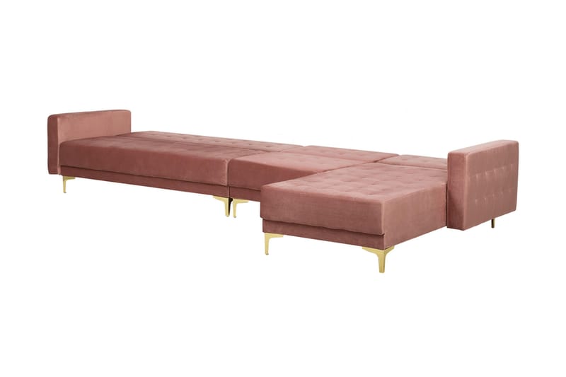 Hörnbäddsoffa Westerleigh Large Vänster Sammet - Rosa - Möbler - Soffa - Bäddsoffa - Bäddsoffa divan