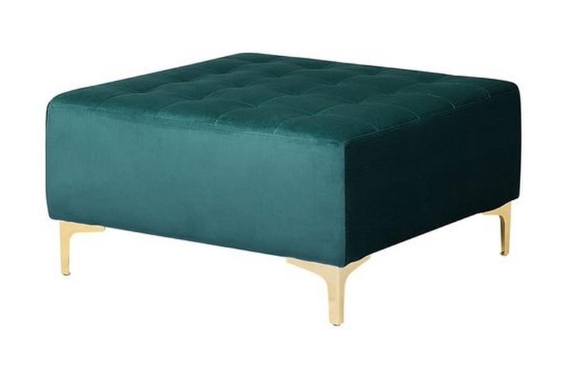 Hörnbäddsoffa Westerleigh Vänster med Fotpall Sammet - Grön - Möbler - Soffa - Bäddsoffa - Bäddsoffa divan