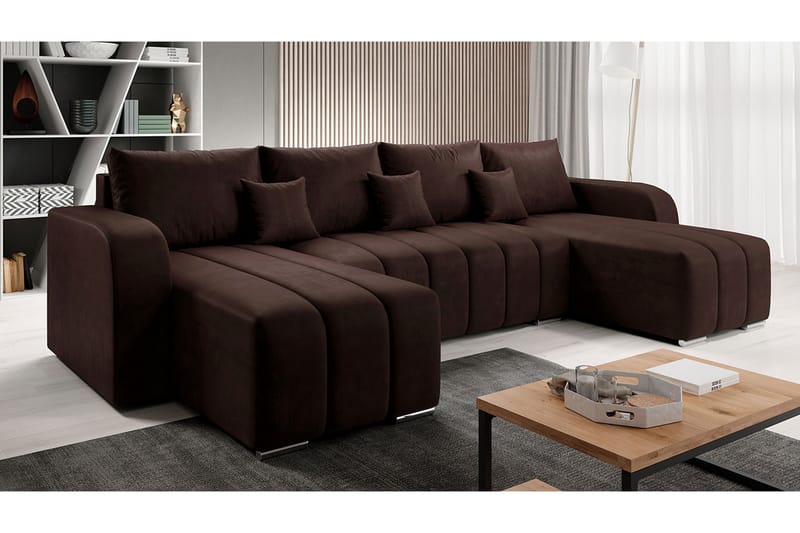 Picazo 8-sits Bäddsoffa Höger - Brun - Möbler - Soffa - Bäddsoffa - Bäddsoffa divan