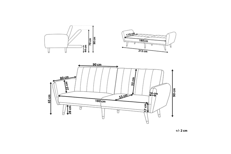 Debrina Bäddsoffa 3-sits - Beige - Möbler - Soffa - Bäddsoffa - 3 sits bäddsoffa