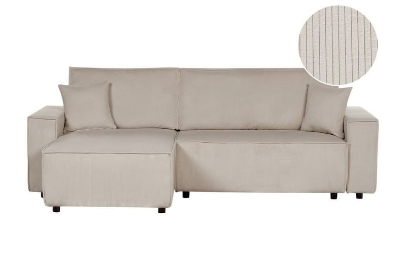 Dyshawn Hörnbäddsoffa 2-sits - Beige/Svart - Möbler - Soffa - Bäddsoffa - Hörnbäddsoffa