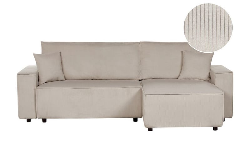 Dyshawn Hörnbäddsoffa 2-sits - Beige/Svart - Möbler - Soffa - Bäddsoffa - Hörnbäddsoffa