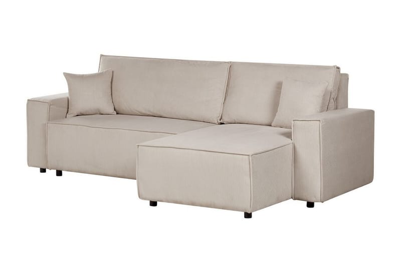 Dyshawn Hörnbäddsoffa 2-sits - Beige/Svart - Möbler - Soffa - Bäddsoffa - Hörnbäddsoffa