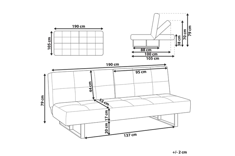 Faith Bäddsoffa 3-sits - Grön/Silver - Möbler - Soffa - Bäddsoffa - 3 sits bäddsoffa