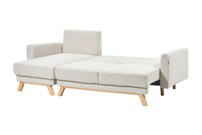 Faustin Hörnbäddsoffa 3-sits - Beige/Ljust trä - Möbler - Soffa - Bäddsoffa - Hörnbäddsoffa