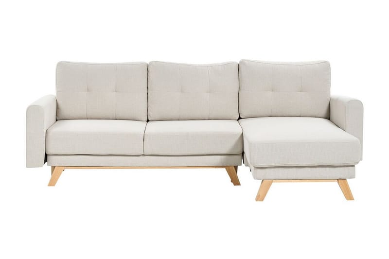 Faustin Hörnbäddsoffa 3-sits - Beige/Ljust trä - Möbler - Soffa - Bäddsoffa - Hörnbäddsoffa