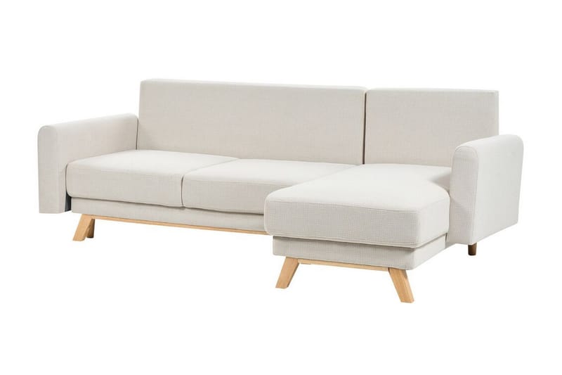 Faustin Hörnbäddsoffa 3-sits - Beige/Ljust trä - Möbler - Soffa - Bäddsoffa - Hörnbäddsoffa