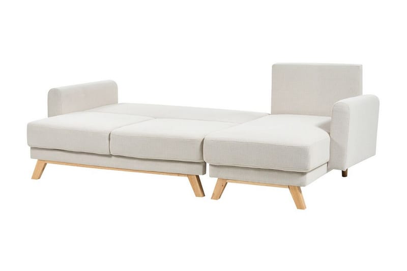 Faustin Hörnbäddsoffa 3-sits - Beige/Ljust trä - Möbler - Soffa - Bäddsoffa - Hörnbäddsoffa