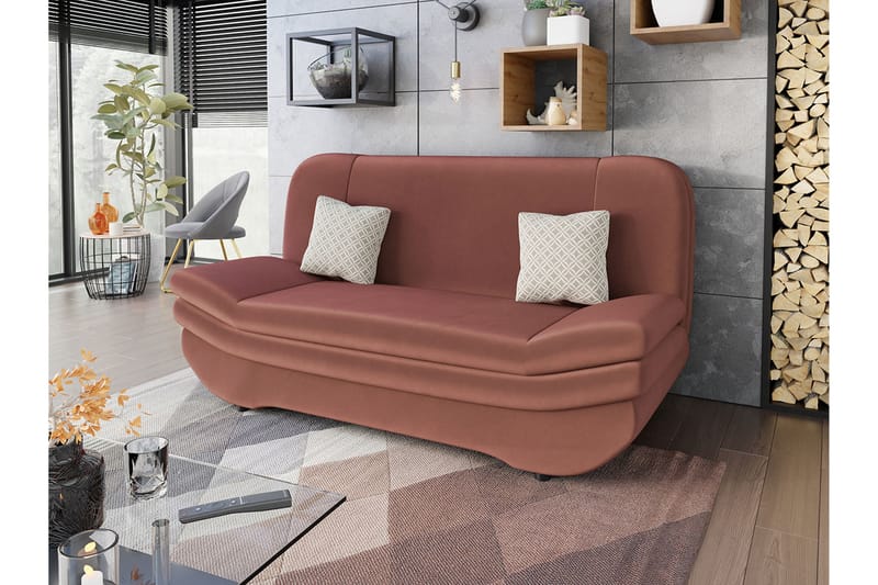 Figurelle Bäddsoffa 2-sits - Rosa/Beige - Möbler - Soffa - Bäddsoffa - 2 sits bäddsoffa