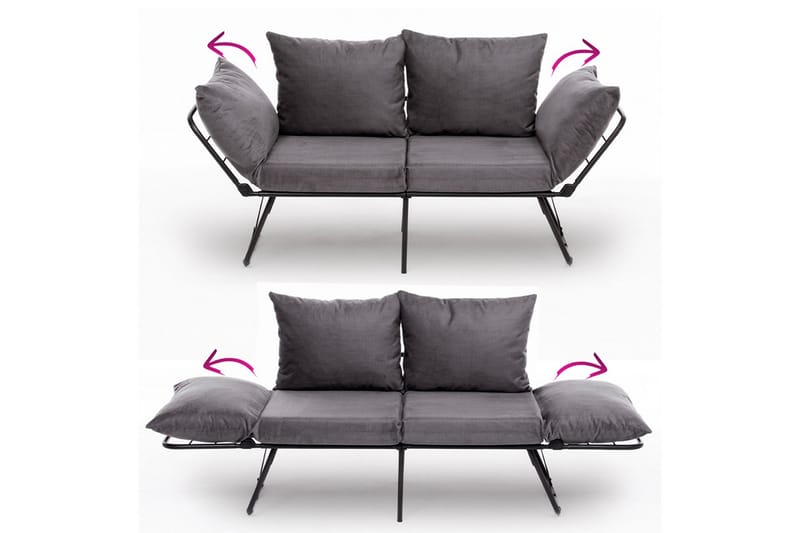 Giancarlo Bäddsoffa 2-sits - Grå - Möbler - Soffa - Bäddsoffa - 2 sits bäddsoffa