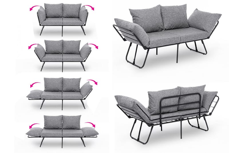 Giancarlo Bäddsoffa 2-sits - Ljusgrå - Möbler - Soffa - Bäddsoffa - 2 sits bäddsoffa