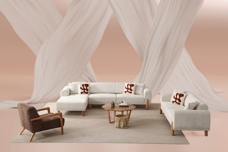 Godiva Bäddsoffa med Divan 3-sits - Cream - Möbler - Soffa - Bäddsoffa - Bäddsoffa divan