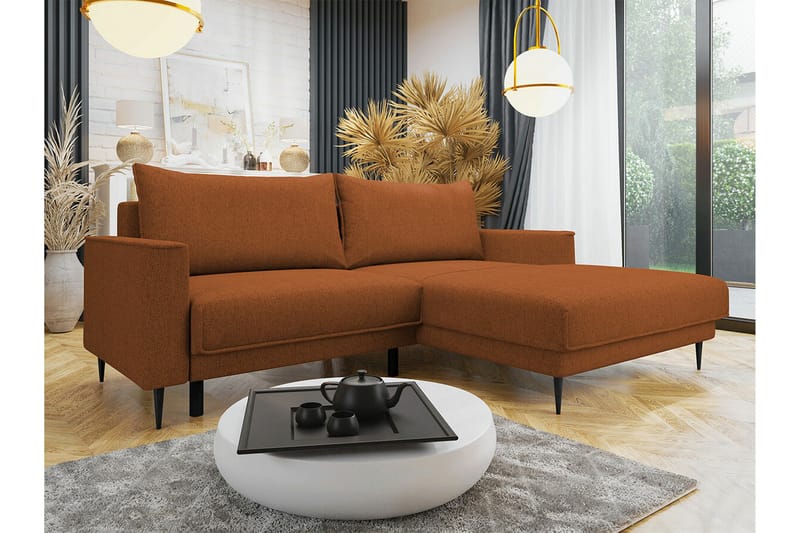 2-sits Hörnbäddsoffa Graystone - Orange - Möbler - Soffa - Bäddsoffa - Hörnbäddsoffa