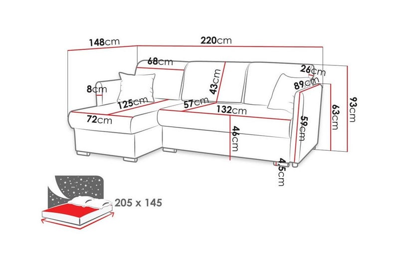 3-sits Hörnbäddsoffa Abbeyfield - Möbler - Soffa - Bäddsoffa - Hörnbäddsoffa