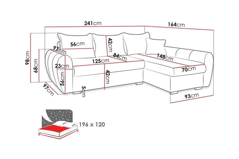 3-sits Hörnbäddsoffa Abbeyfield - Möbler - Soffa - Bäddsoffa - Hörnbäddsoffa