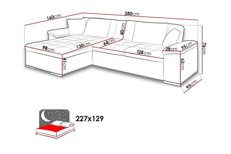 3-sits Hörnbäddsoffa Camior - Möbler - Soffa - Bäddsoffa - Hörnbäddsoffa