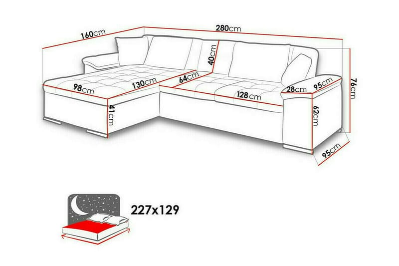 3-sits Hörnbäddsoffa Camior - Möbler - Soffa - Bäddsoffa - Hörnbäddsoffa