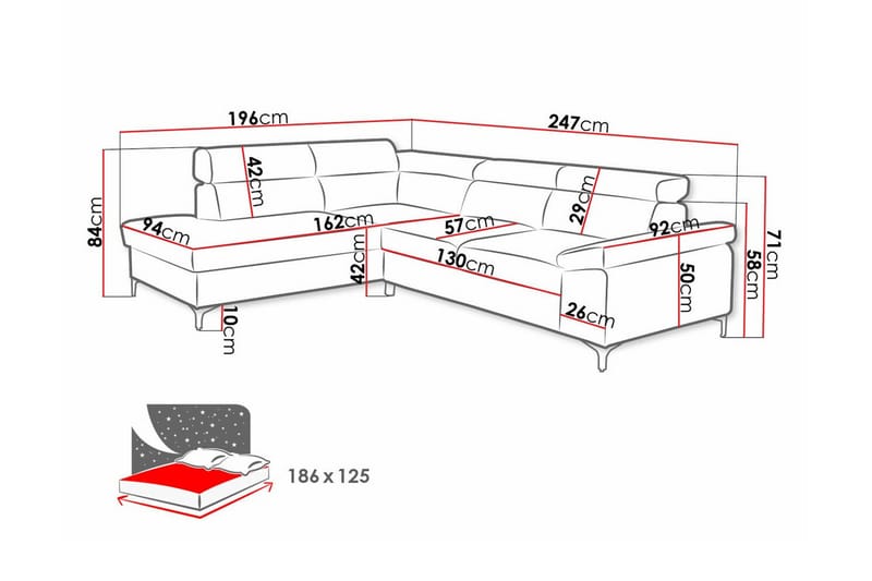 3-sits Hörnbäddsoffa Graystone - Ljusbrun - Möbler - Soffa - Bäddsoffa - Hörnbäddsoffa