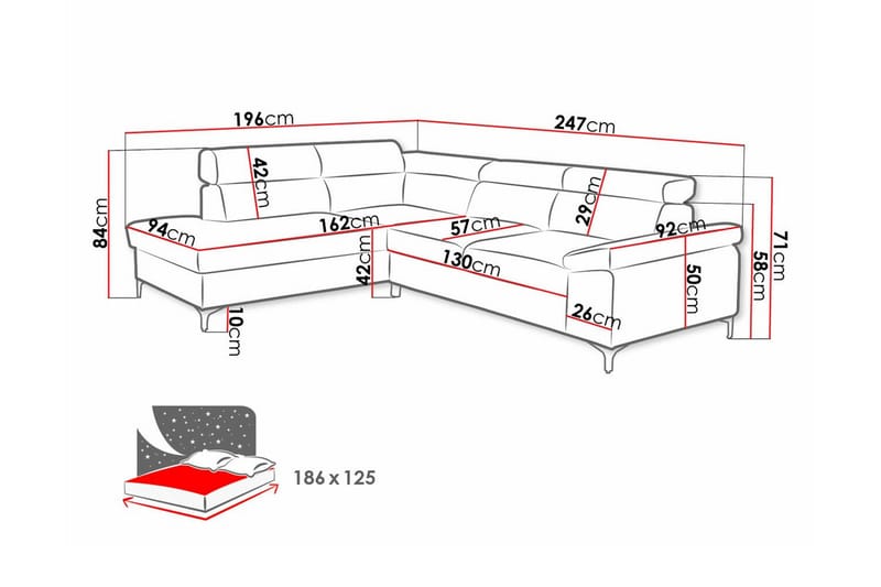 3-sits Hörnbäddsoffa Graystone - Ljusgrå - Möbler - Soffa - Bäddsoffa - Hörnbäddsoffa