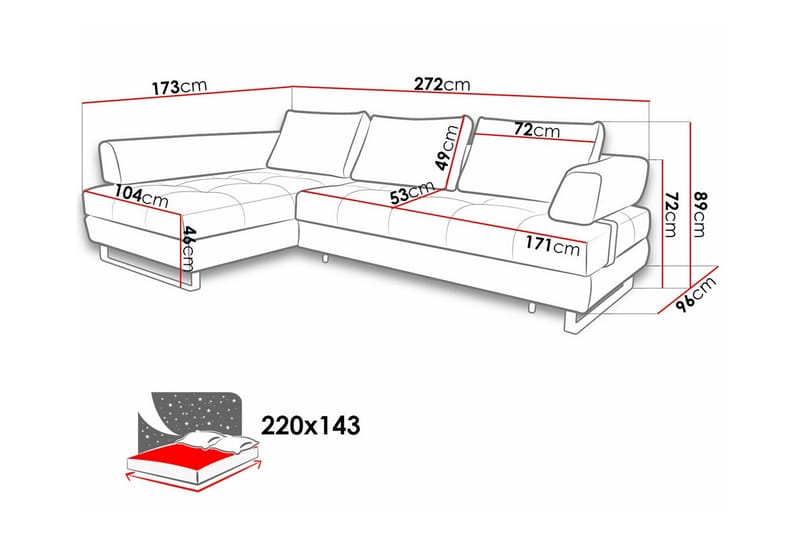 3-sits Hörnbäddsoffa Graystone - Ljusgrå - Möbler - Soffa - Bäddsoffa - Hörnbäddsoffa