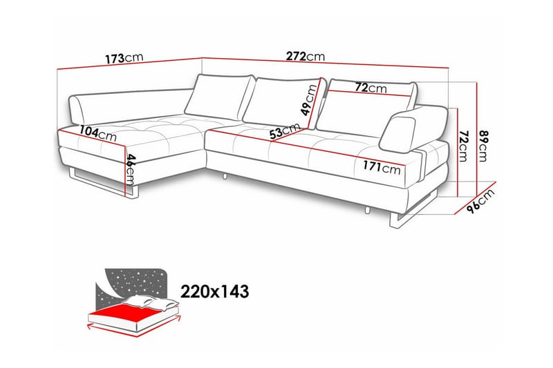 3-sits Hörnbäddsoffa Graystone - Ljusgrå - Möbler - Soffa - Bäddsoffa - Hörnbäddsoffa