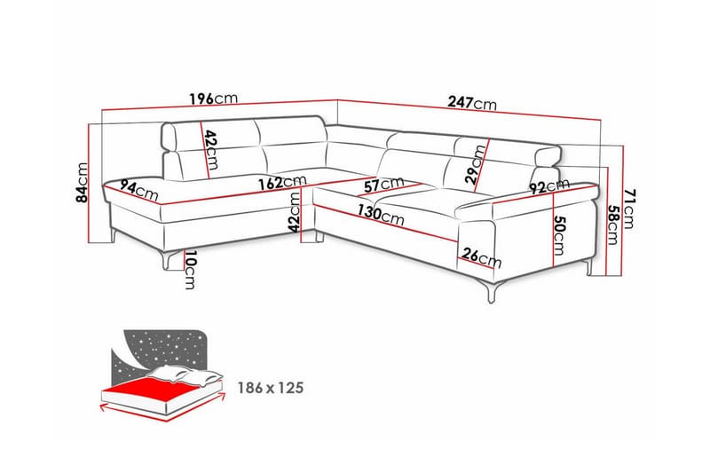 3-sits Hörnbäddsoffa Graystone - Mörkgrå - Möbler - Soffa - Bäddsoffa - Hörnbäddsoffa