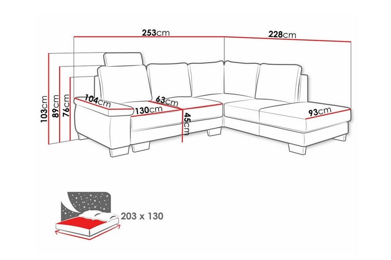 3-sits Hörnbäddsoffa Graystone - Möbler - Soffa - Bäddsoffa - Hörnbäddsoffa