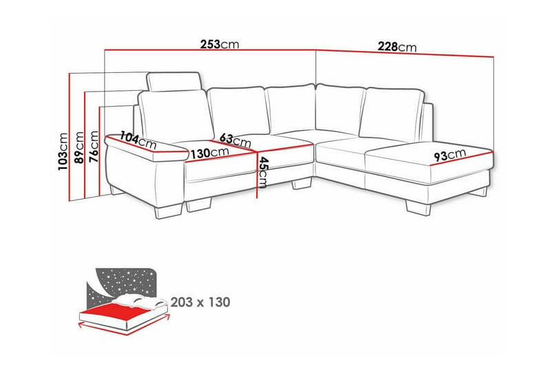 3-sits Hörnbäddsoffa Graystone - Möbler - Soffa - Bäddsoffa - Hörnbäddsoffa