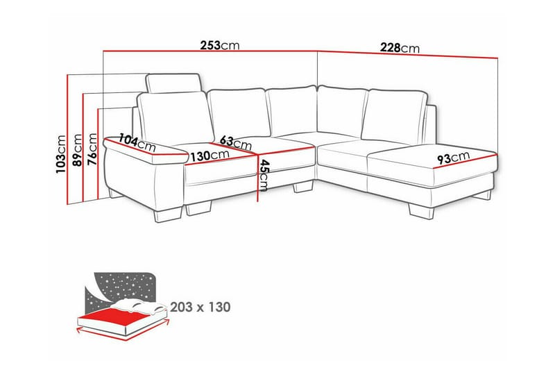 3-sits Hörnbäddsoffa Graystone - Möbler - Soffa - Bäddsoffa - Hörnbäddsoffa