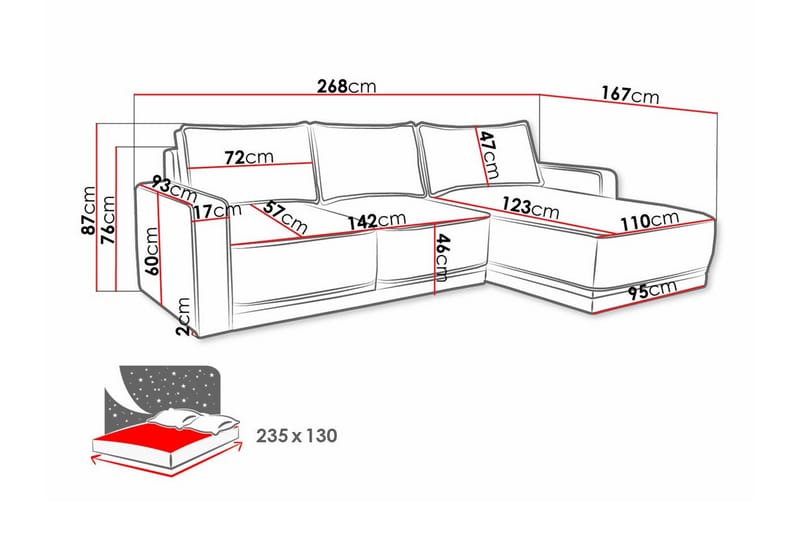 3-sits Hörnbäddsoffa Kintore - Grön - Möbler - Soffa - Bäddsoffa - Hörnbäddsoffa