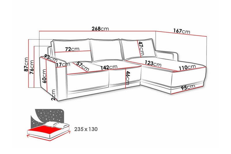 3-sits Hörnbäddsoffa Kintore - Gul - Möbler - Soffa - Bäddsoffa - Hörnbäddsoffa