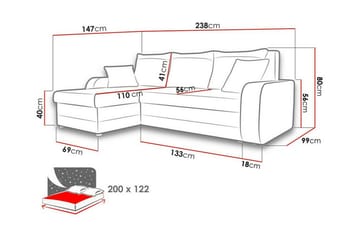 3-sits Hörnbäddsoffa Kintore - Möbler - Soffa - Bäddsoffa - Bäddsoffa divan