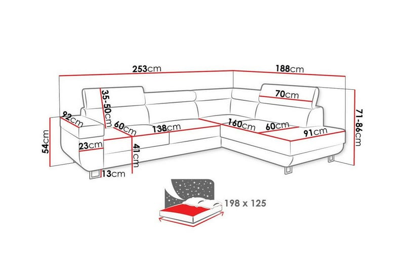 3-sits Hörnbäddsoffa Kintore - Möbler - Soffa - Bäddsoffa - Hörnbäddsoffa