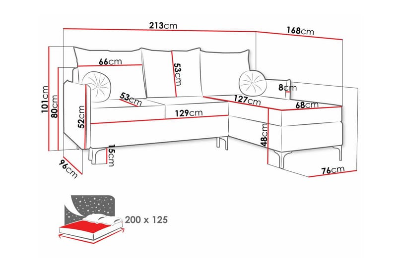 3-sits Hörnbäddsoffa Knocklong - Grön - Möbler - Soffa - Bäddsoffa - Hörnbäddsoffa