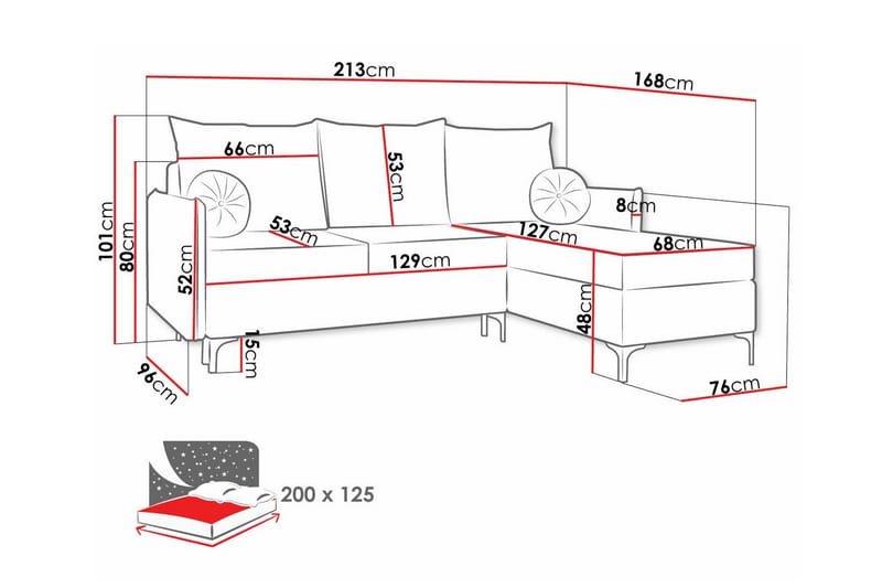 3-sits Hörnbäddsoffa Knocklong - Gul - Möbler - Soffa - Bäddsoffa - Hörnbäddsoffa