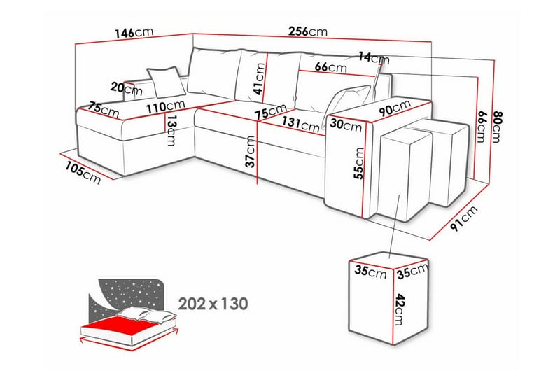 3-sits Hörnbäddsoffa Midfeld - Möbler - Soffa - Bäddsoffa - Hörnbäddsoffa