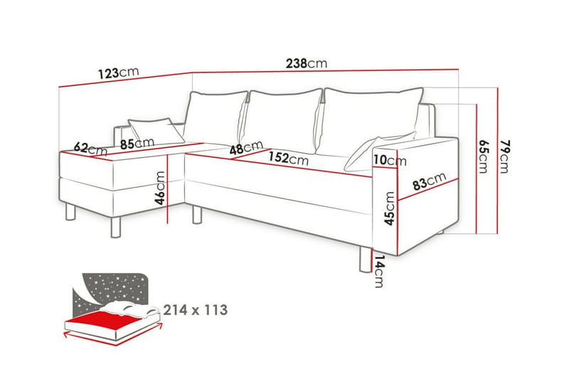 3-sits Hörnbäddsoffa Summerhill - Möbler - Soffa - Bäddsoffa - Hörnbäddsoffa