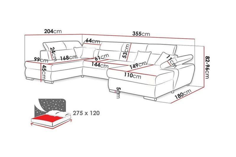 4-sits Hörnbäddsoffa Abbeyfield - Möbler - Soffa - Bäddsoffa - Hörnbäddsoffa