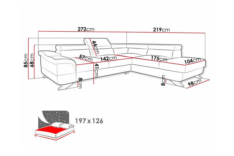 4-sits Hörnbäddsoffa Graystone - Möbler - Soffa - Bäddsoffa - Hörnbäddsoffa