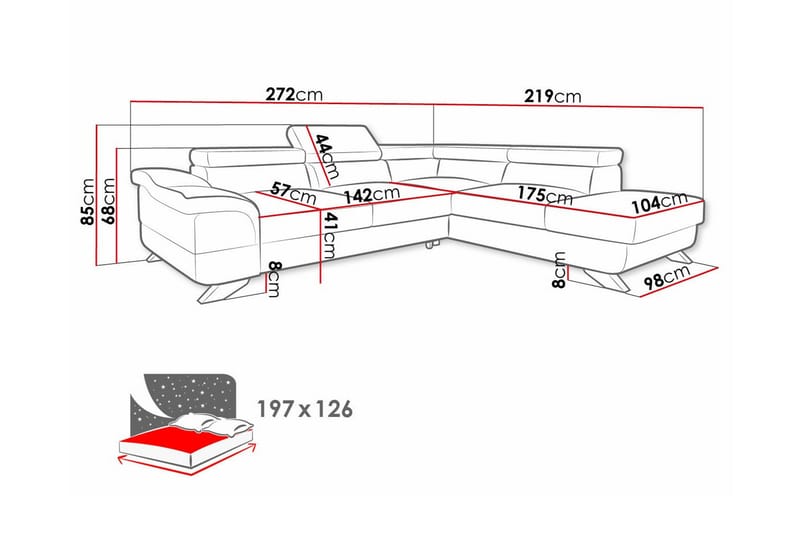 4-sits Hörnbäddsoffa Graystone - Möbler - Soffa - Bäddsoffa - Hörnbäddsoffa