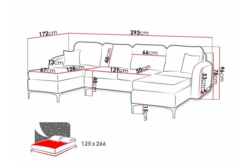 4-sits Hörnbäddsoffa Knocklong - Möbler - Soffa - Bäddsoffa - Hörnbäddsoffa