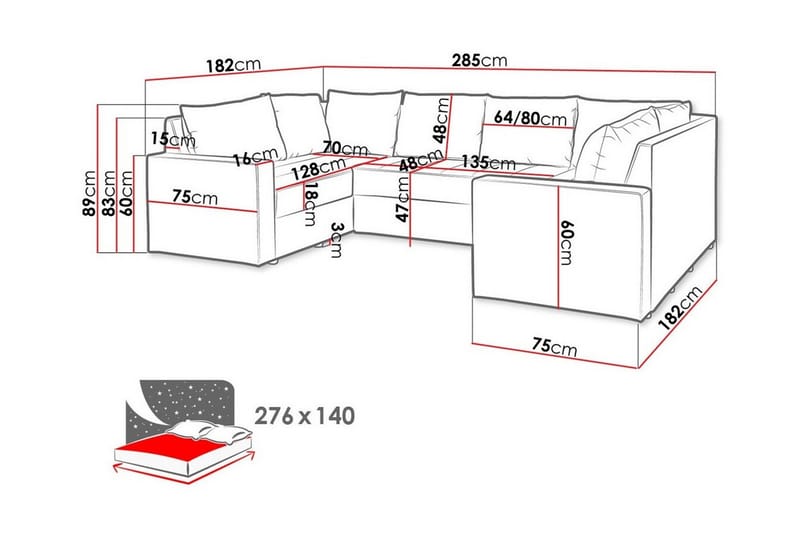 4-sits Hörnbäddsoffa Staffin - Möbler - Soffa - Bäddsoffa - Hörnbäddsoffa