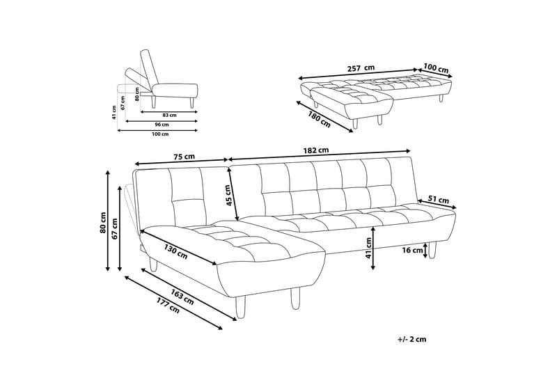 4-sits Hörnbäddsoffa Strauman - Ljusgrå - Möbler - Soffa - Bäddsoffa - Hörnbäddsoffa