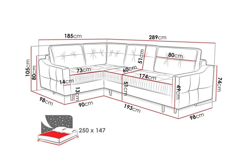 4-sits Hörnbäddsoffa Tregaron - Möbler - Soffa - Bäddsoffa - Hörnbäddsoffa