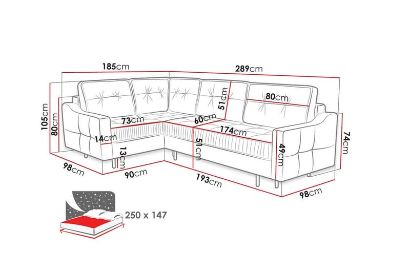 4-sits Hörnbäddsoffa Tregaron - Möbler - Soffa - Bäddsoffa - Hörnbäddsoffa