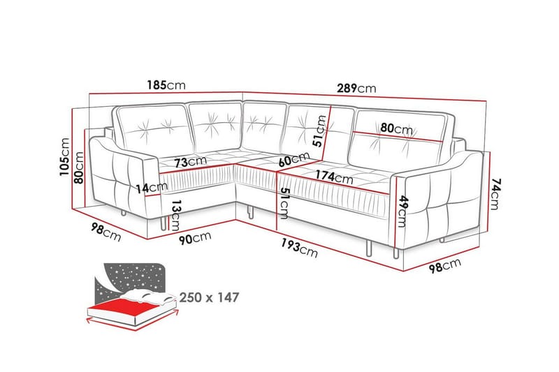 4-sits Hörnbäddsoffa Tregaron - Möbler - Soffa - Bäddsoffa - Hörnbäddsoffa