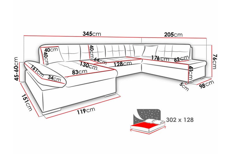 5-sits Hörnbäddsoffa Zumar - Brun - Möbler - Soffa - Bäddsoffa - Hörnbäddsoffa