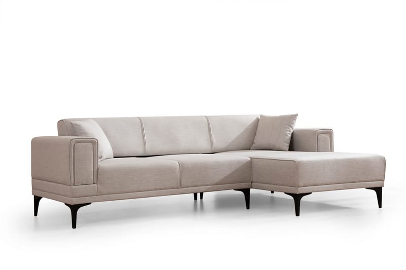 Bäddsoffa med divan Naoko - Beige - Möbler - Soffa - Bäddsoffa - Hörnbäddsoffa