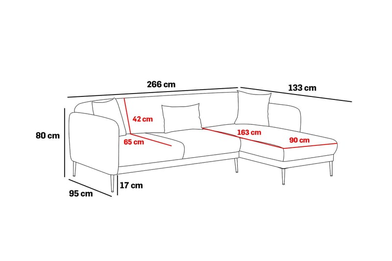 Divanbäddsoffa 3-sits Genna - Beige - Möbler - Soffa - Bäddsoffa - Hörnbäddsoffa