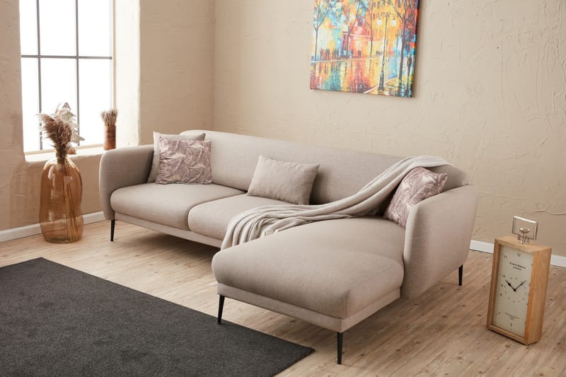 Divanbäddsoffa 3-sits Genna - Beige - Möbler - Soffa - Bäddsoffa - Hörnbäddsoffa